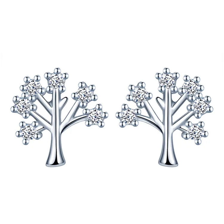 Dropshipping Tree of Life Earrings 925 Silver Stud Earrings for Mother's Day