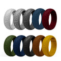 Elastic Soft Silicone Adjustable Rings 8mm Wide 2.5mm Thick Mens Wedding Band New Plaid Breathable Silicone Ring for Men