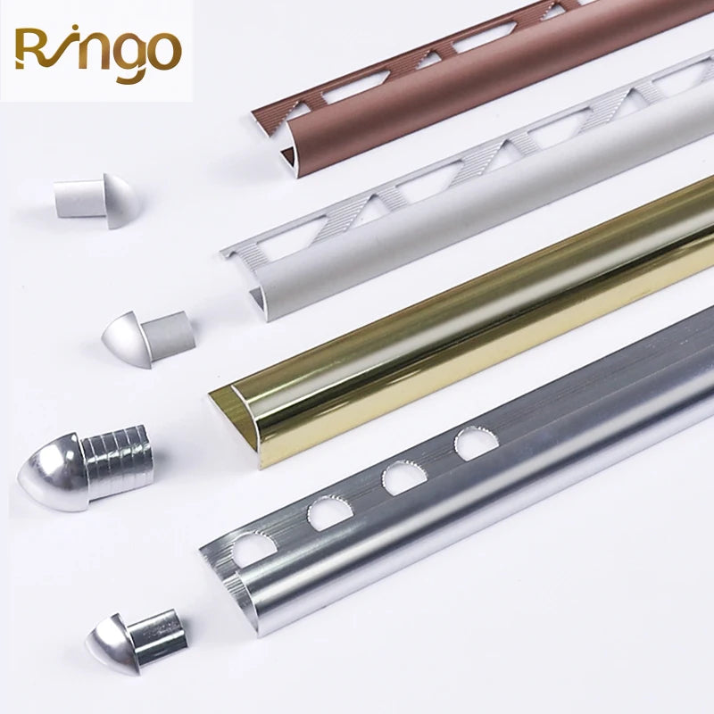 Modern Shape Gold Aluminum Tile Trim Edge Profile CE Certified Hotel Use Metal Corner Strips Wall Floor Furniture Decoration