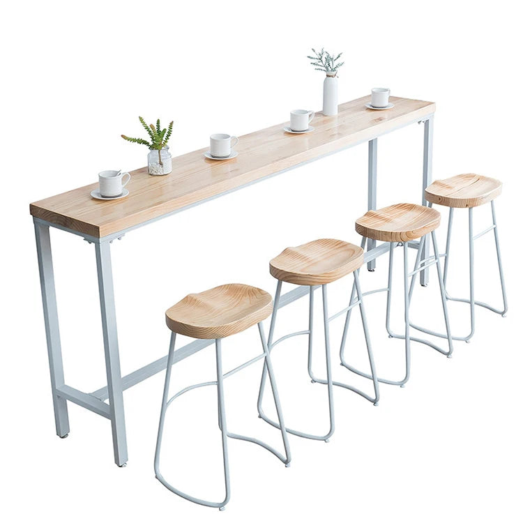 Modern Metal Bar Table with Stool and Kitchen Chair for Home Bar Hotel Dining & Apartment Use (Customizable)