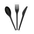 CPLA 6.5" Compostable Disposable 100% Biodegradable Food Grade BPI Certified Party Knife Fork Spoon Cutlery Set