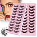 10 Pairs One Tray Natural Eyelash Wholesale 5d Eyelash Russian Strip Eyelashes D Curl Comfortable False Eyelashes