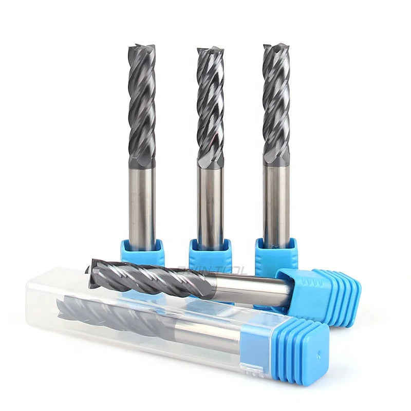 Price 4 Flute Diameter 1mm 2mm 3mm Endmill 4mm Shank AItin Coating Fresa CNC Tool Square Solid Tungsten Carbide End Mill