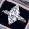 Huitan Women's Fashion Jewelry Ring for Custom Gorgeous Marquise Cut Bling Crystal Zircon Finger Rings for Women Wedding Jewelry