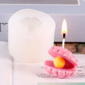 DIY Scented Candle Liquid Silicone Mold Pearl Shell Shape Desktop Table Decoration Plaster Drop Glue Mold