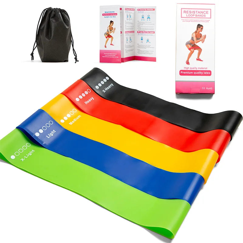 Wholesale Lifeng Printing TPE Resistance Bands with Silk Screen Logo Blue Pink Elastic Loop for Fitness and Rehabilitation