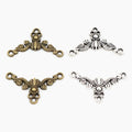 30pcs 26x15mm Antique Silver Plated Bronze Plated Flower Style Connector Handmade Charms Pendant:DIY for Bracelet Necklace