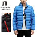 Custom Brand Logo Men's Winter Outdoor Padded Jacket Stand Collar Zipper Plus Size 5XL Cheap Wholesale Price