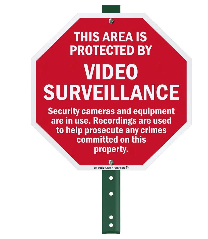Irregular Shape Smart Metal Sign Aluminum Warning Sign for CCTV Security Camera Metal Crafts