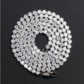 2025 Trending Medal Round Non Tarnish Stainless Steel and Zircon 24inch 3mm 4mm Full Crystal Chain Necklace