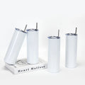 20 OZ Double Wall Steel Blank Sublimation Straight Tumbler Water Bottle With Straw