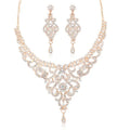 Wholesale Exaggerated Female Diamond Necklace Drop Earrings Short Gold Sweater Chain Statement Jewelry Set