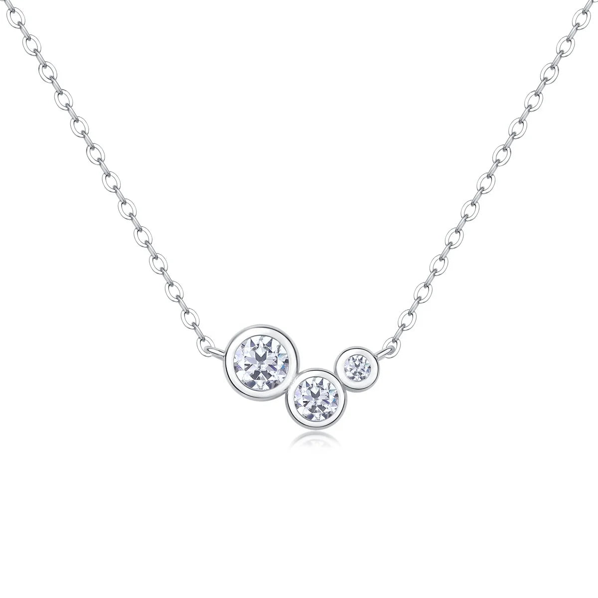Charming Girls Women Jewelry 1ct White Gold Plated 925 Sterling Silver VVS Moissanite Diamond Solitaire Pendant Necklace