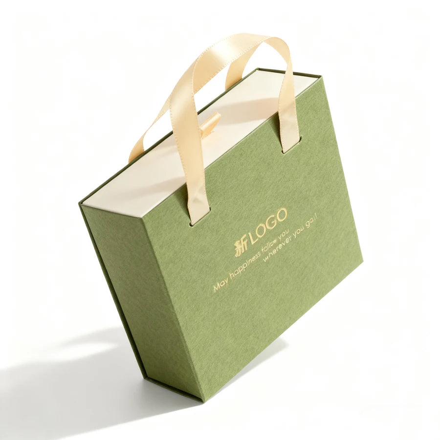 Custom Printing Paper Box With Paper Bag Jewelry Box Gift Packaging Eco Custom Made Paper Gift Box Green Color