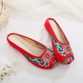 Women's New Round Toe Embroidered Retro Loafers Lightweight Comfortable Ladies' Casual Shoes Non-slip Breathable Walking Shoes