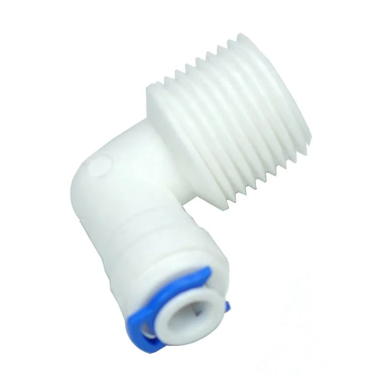 RO Water Elbow Quick Coupling Fitting 6.35mm 9.53mm OD Hose 1/4" 3/8" 1/2" Male Reverse Osmosis System Plastic Pipe Connector