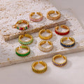 Luxury Non Tarnish Silver 18K Gold PVD Plated Adjustable Rainbow AAA Zirconia Cubic Zircon Rings Jewelry for Women