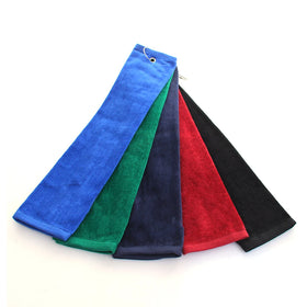 Personalized Custom Thick 100% Cotton Terry Trifold Golf Towel with Caribeaner