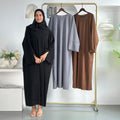 Habib New Design Muslim Long Winter Dress Wholesale Winter Corduroy Abaya