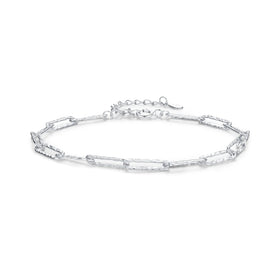 High Quality S925 Sterling Silver Rhodium Plated Tennis Bracelet Irregular Hammer Pattern Fashion Jewelry Zircon Gifts Parties