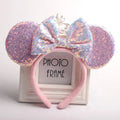Christmas Day Bow Headbands Princess Rapunzel Pink Minnie Mouse Ears Headband Cosplay Costume for Women Girls