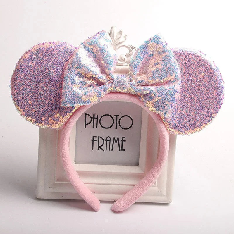 Christmas Day Bow Headbands Princess Rapunzel Pink Minnie Mouse Ears Headband Cosplay Costume for Women Girls