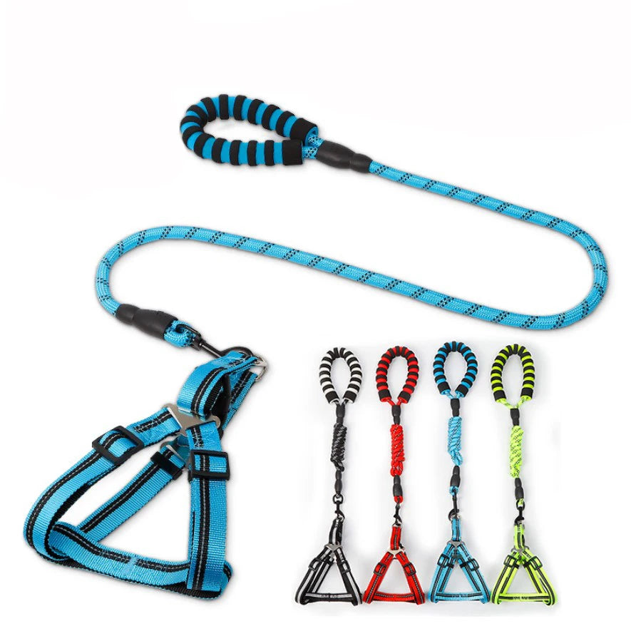 Wholesale Comfortable Save Reflective Adjustable Nylon Pet Harness and Leash