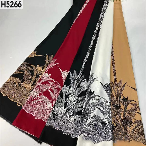 Polynesian Style Fabric 100%Polyester Floral Printing Multi Color Fabric for Dress
