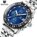 BENYAR 5198 Relojes Hombre New Watches Men Luxury Chronograph Male Sport Watches Waterproof Stainless Steel Quartz Watch