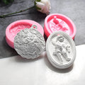 DM472 Angel Soap Flower Pendant Cake Decoration Silicone Mould Epoxy Resin Gypsum Candle Mold for Making Car Diffuser Stone