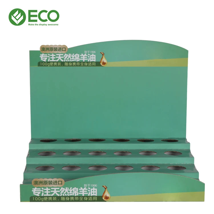 Custom Logo Eco-Friendly Foldable Modern Cardboard Nail Polish & Cosmetic Essential Oil Display Stand with Counter Option
