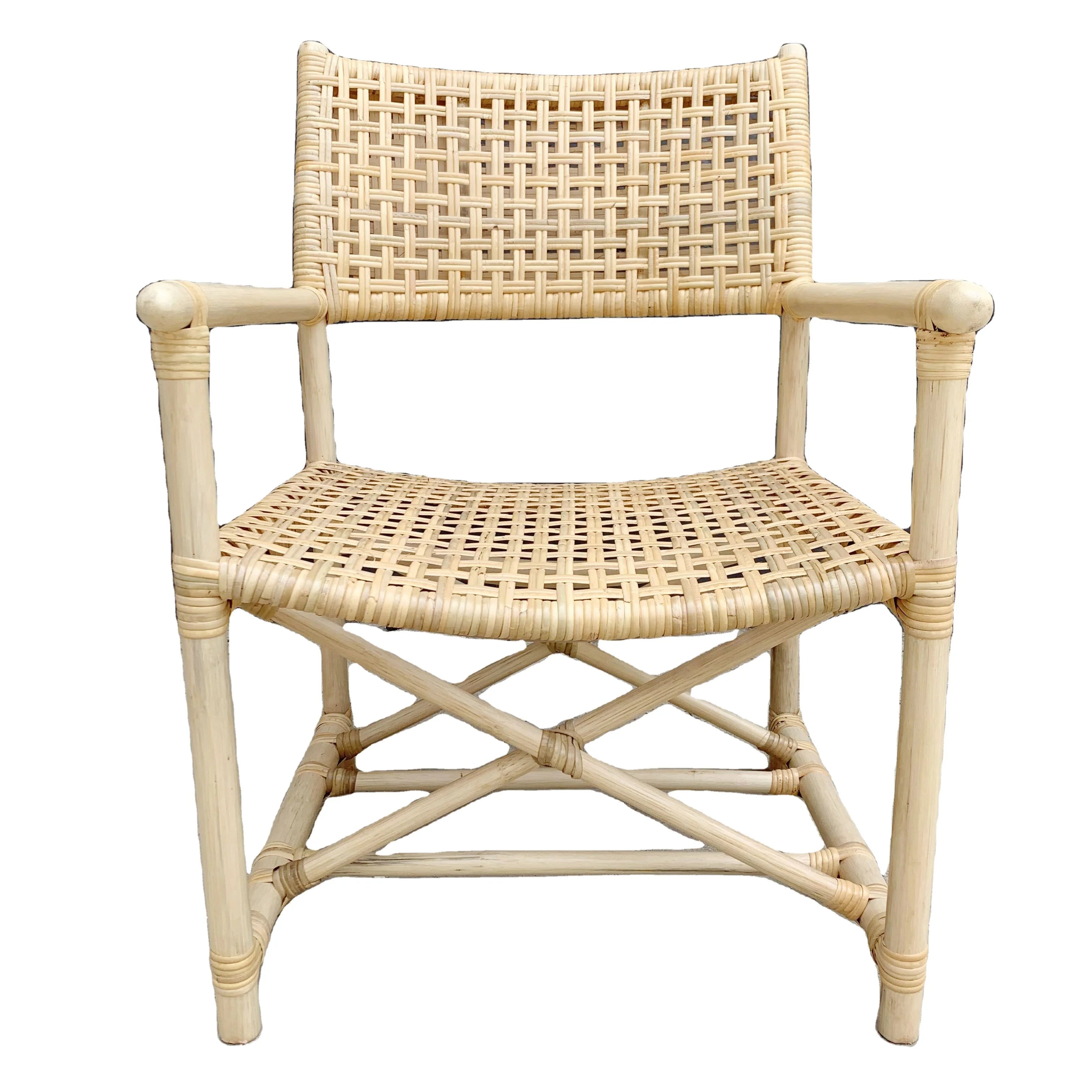 Northern European Restaurant McGuire Style Woven Rattan Chair