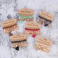 2025 New Style Bohemian Tassels Colorful Jewelry Stack Crystal Charm Bracelet Set Glass Beads for Men