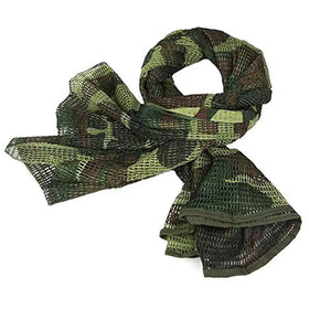 Outdoor Windproof Jacquard Printed Long Big Mesh Fabric Woodland Camo Warm Scarf