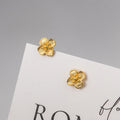 Romantic Korean Flower Petals Stud Earrings 925 Sterling Silver Jewelry Women's Fashion for Weddings Parties Gifts Stamen Gold