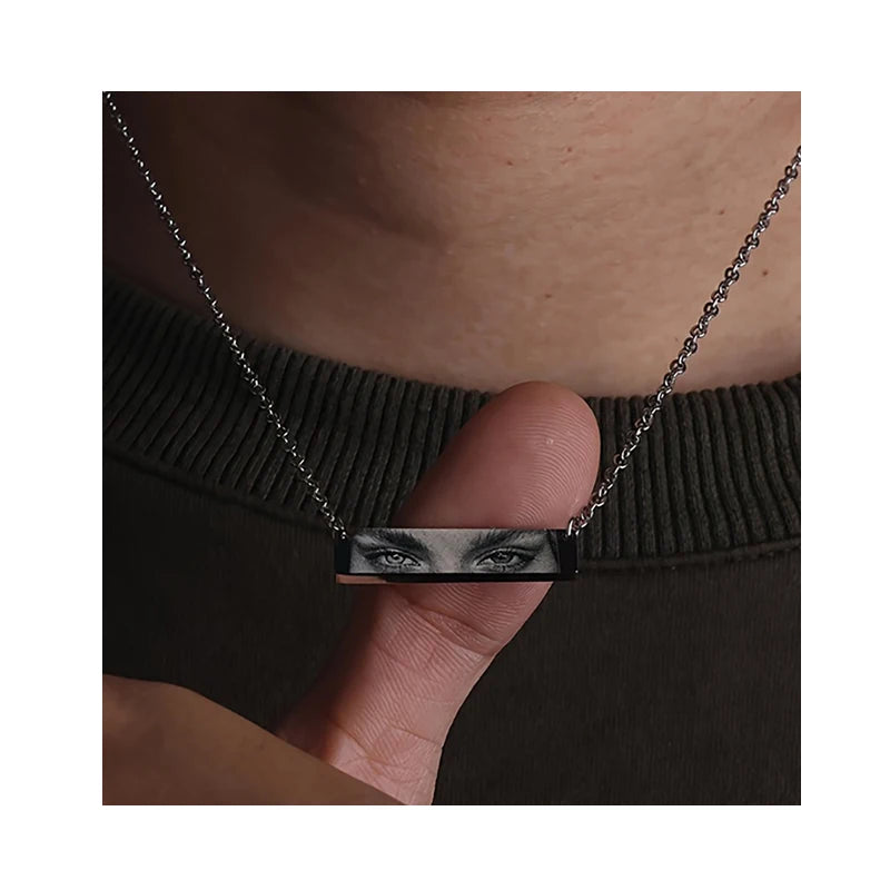 Personality Trend Diy Laser Engraving Necklace Stainless Steel Couple Collar Simple and Sophisticated Sense of Everything