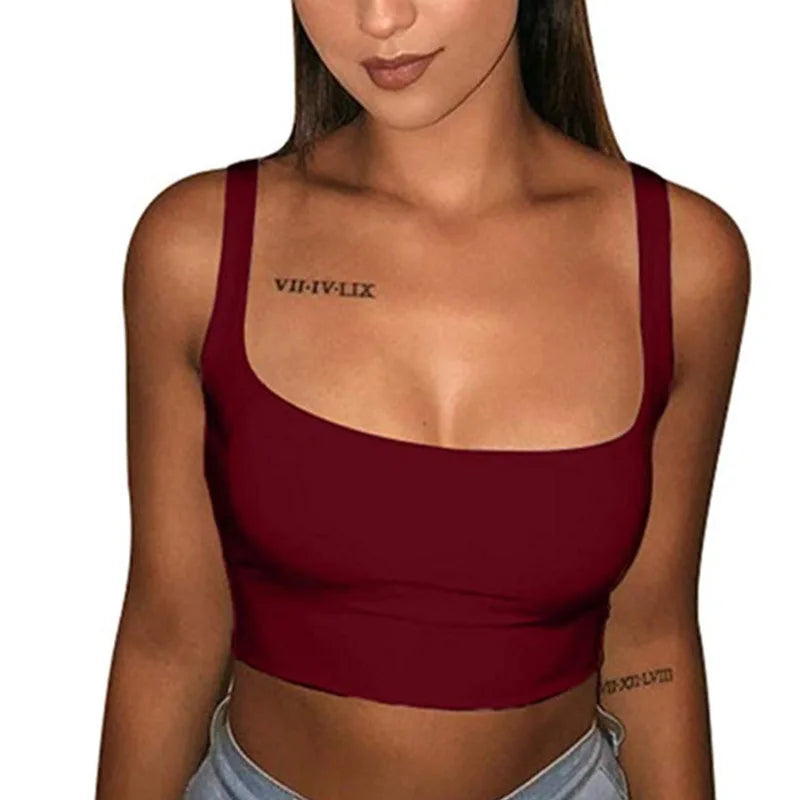 Custom Design Women's Breathable Knitted Short Sleeveless Stretch Crop Tank Tops Casual Summer Solid Eco-Friendly Quick Dry 3D