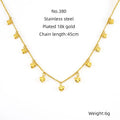 Necklaces Female Niche Design Advanced Sense Heart Pendant Gold Geometric Titanium Steel Choker Collarbone Chain