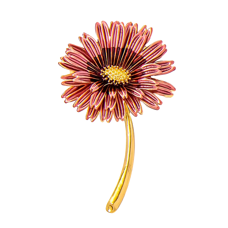 Fashion Jewelry Floral Corsage Brooch Pin Blue Pink Enamel Daisy Flower Coat Brooch Women