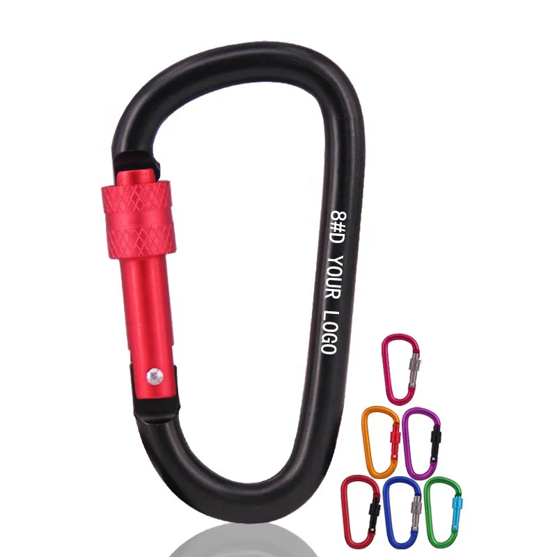 Baichao Cheap 8D Lightweight Two Color Swivel Locking Metal Spring Keychain Aluminium Alloy Carabiner Hook Heavy Industry Mining