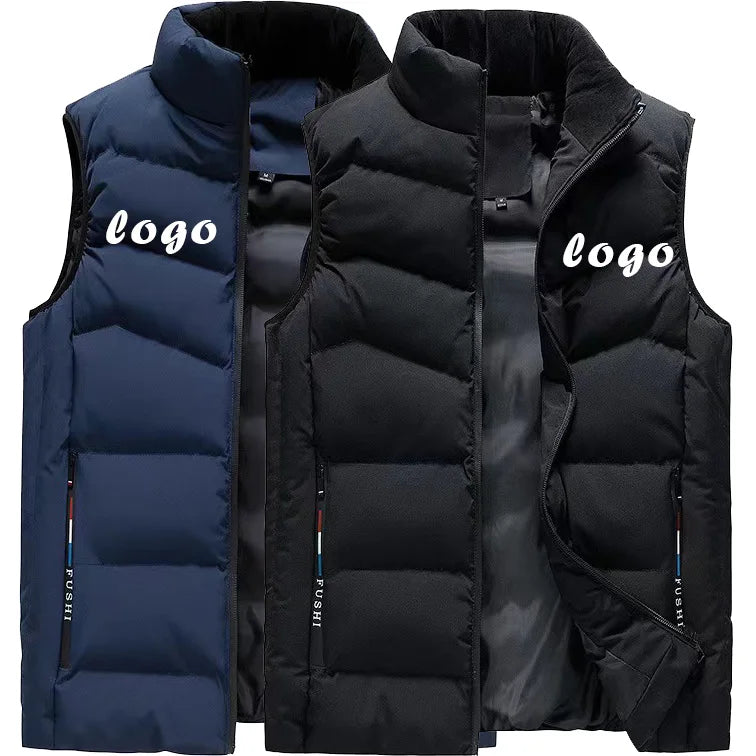Fashion Hot Sale Custom Blank Street Knitted Breathable Polyester/Cotton 3D Embroidery Seamless Fusing Sleeveless Vest Men