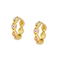 Joolim Jewelry 925 Sterling Silver Evil Eyes Enamel Earring Huggie Earrings Dainty Silver Earring