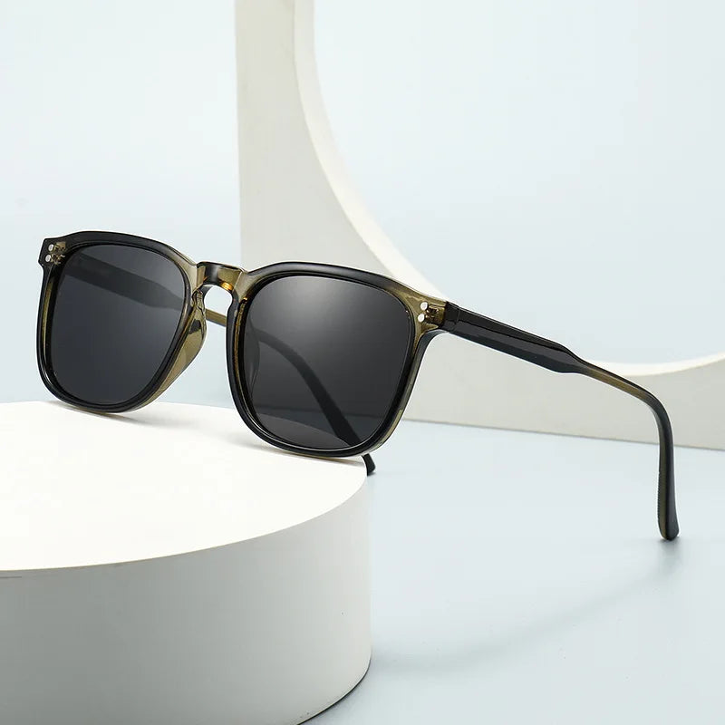 STORY CC26032 Fashion Retro Rivets Square Sunglasses Unisex Designer Sunglasses Classic Driving Polarized Sun Glasses Men UV400