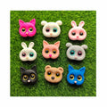 Big Eye Animals Head Resin Charms Cat Bear Cabochons for Mobile Phone Cover Decorations Handbag Accessories