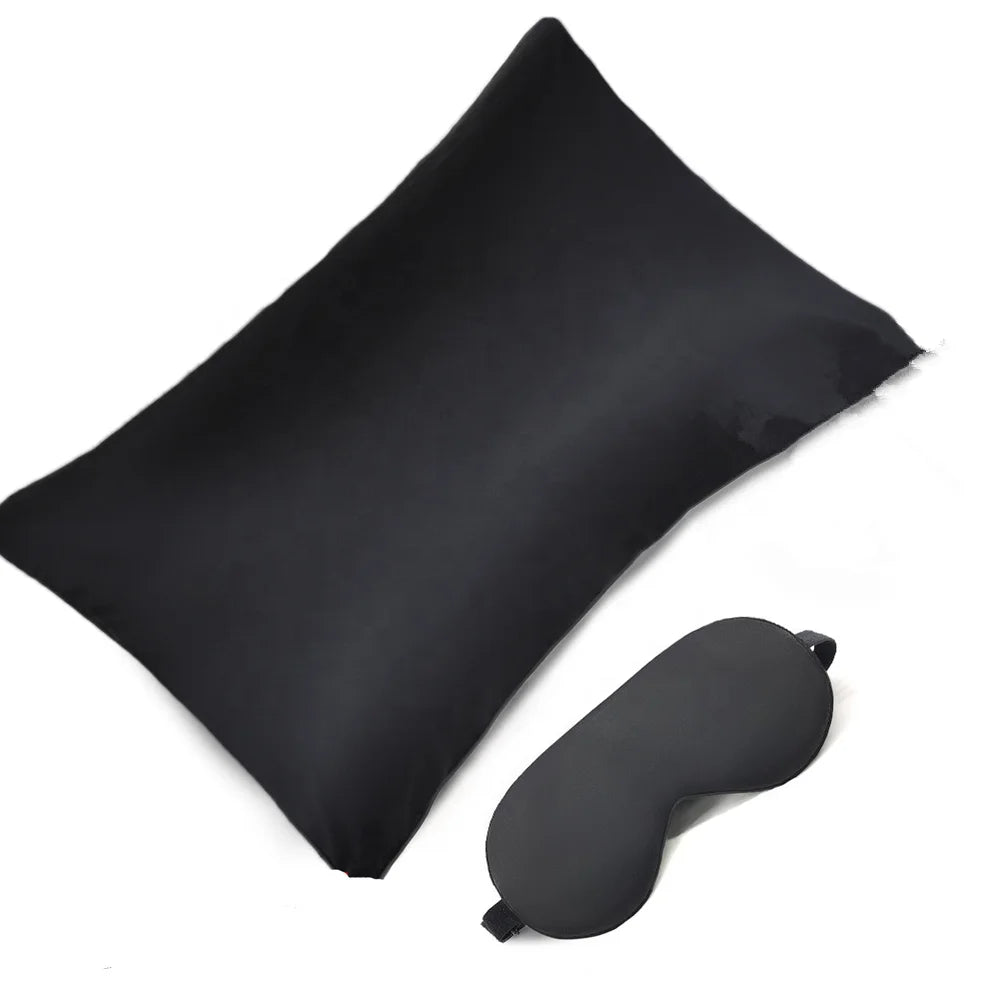 MIO Polyester Satin Silk Scrunchies Hair Tie Sleep Eye Mask Pillowcase 51x66 cm 2pcs 3pcs Set
