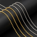 Tarnish Free Rope Link Cuban Chain Necklace Men Women Stainless Steel Jewelry 18k Pvd Gold Plated Bead Chain Necklace