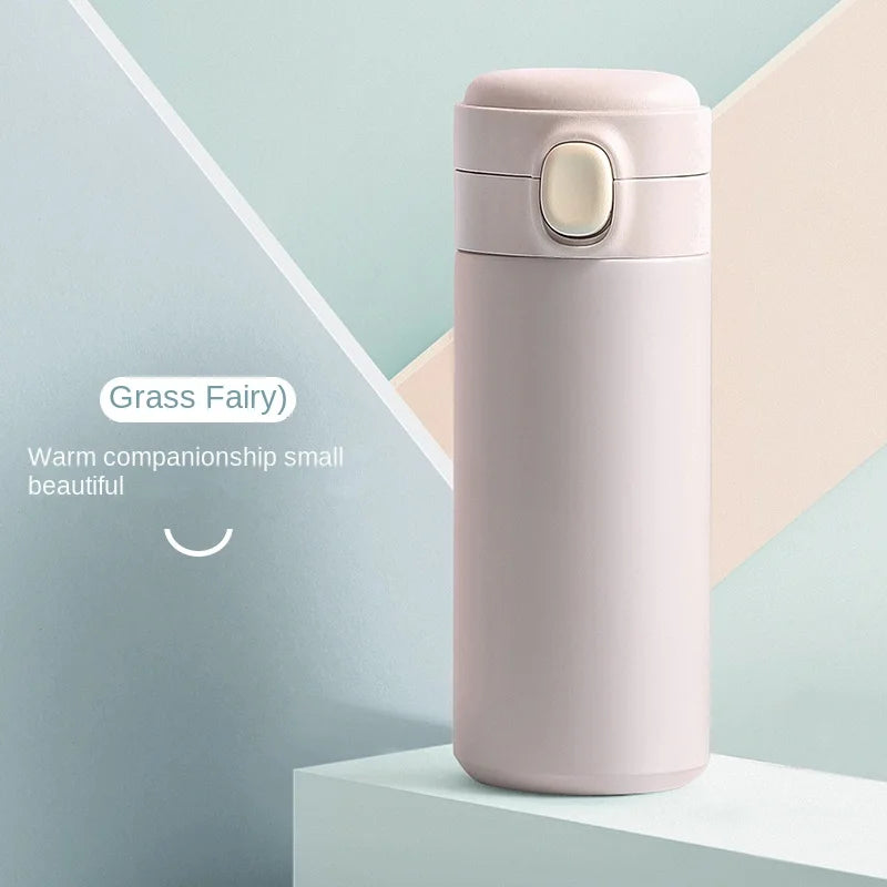 Women's Large Capacity Modern Design Stainless Steel Tumbler High Color Value Logo Engraved Intelligent Cute for Students Back
