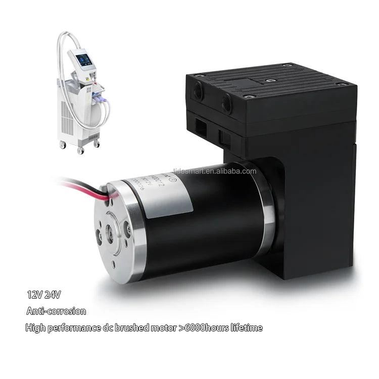 Fluidsmart DC Brush Motor Mini Anti-corrosion Lab Silent Chemical Electric 12V DC Micro Diaphragm Vacuum Air Pump -85KPa 40L/min