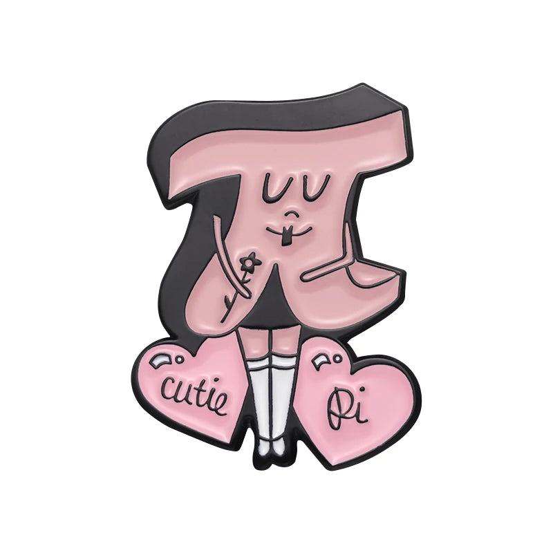 Funny Math Symbols Enamel Pins Cartoon Cute Pi Clothes Brooches Lapel Badge on Backpack Jewelry Accessories Gift for Student