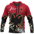 Fitspi Men Custom Albania Flag Albanian Country Map Hoodie Pullover Thick Hip Hop Hooded Sweatshirt Unisex Hoodies Wholesale
